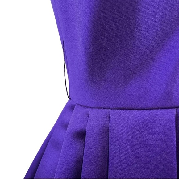 Vtg AJ Bari Halter Pleated Tulle Keyhole Back Cocktail Dress Purple Size 6 - Picture 5 of 8